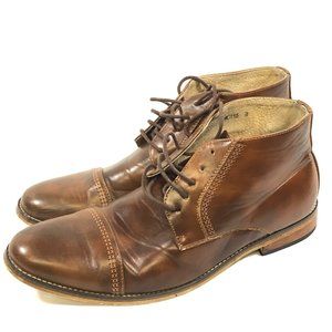 metro charm men's ankle boot Chuka Boot Cognac Brown Lace Up sz 9